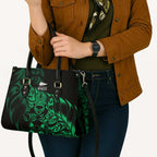 New Zealand Lawn Bowls Leather Bag Green Maori Warrior Tribal Silver Fern - Aussie Hoodie
