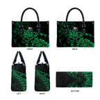 New Zealand Lawn Bowls Leather Bag Green Maori Warrior Tribal Silver Fern - Aussie Hoodie