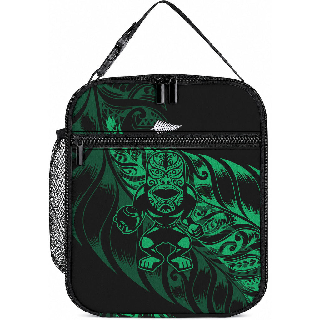 New Zealand Lawn Bowls Lunch Bag Green Maori Warrior Tribal Silver Fern