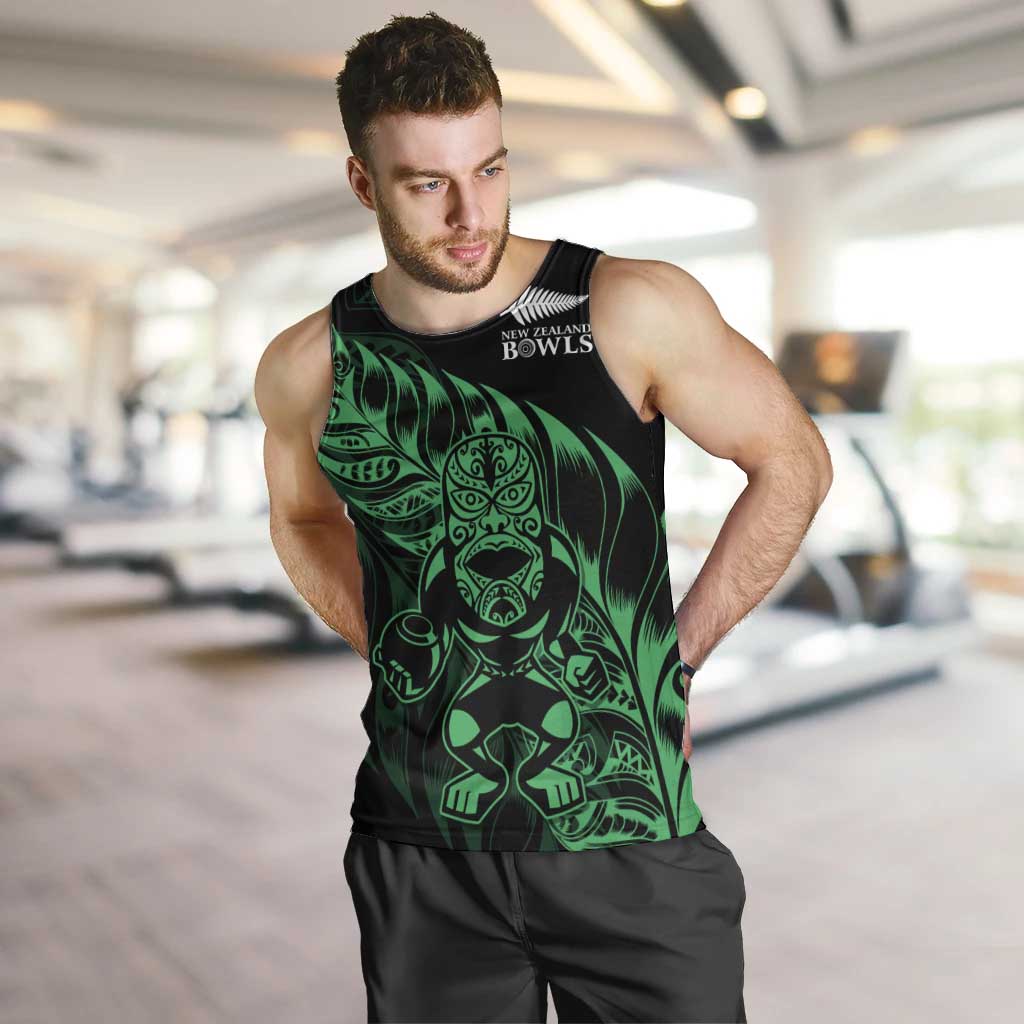New Zealand Lawn Bowls Custom Men Tank Top Green Maori Warrior Tribal Silver Fern - Aussie Hoodie