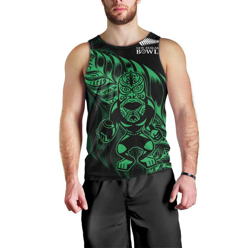 New Zealand Lawn Bowls Custom Men Tank Top Green Maori Warrior Tribal Silver Fern - Aussie Hoodie