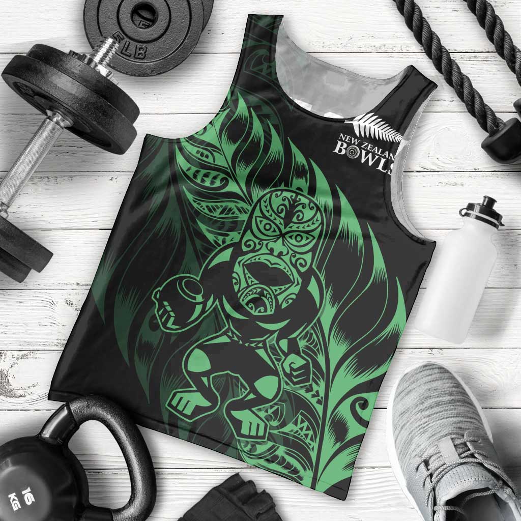 New Zealand Lawn Bowls Custom Men Tank Top Green Maori Warrior Tribal Silver Fern - Aussie Hoodie