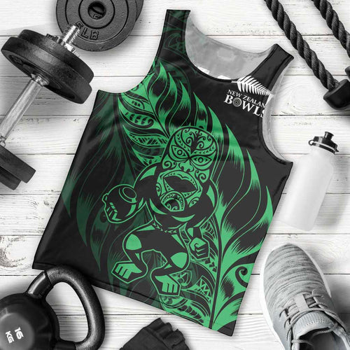 New Zealand Lawn Bowls Custom Men Tank Top Green Maori Warrior Tribal Silver Fern - Aussie Hoodie