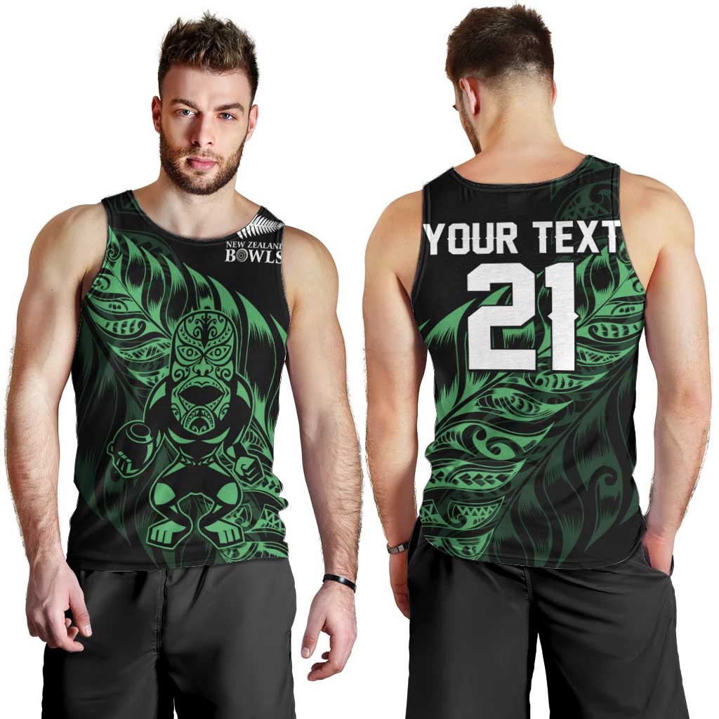 New Zealand Lawn Bowls Custom Men Tank Top Green Maori Warrior Tribal Silver Fern - Aussie Hoodie