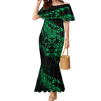 New Zealand Lawn Bowls Custom Mermaid Dress Green Maori Warrior Tribal Silver Fern - Aussie Hoodie
