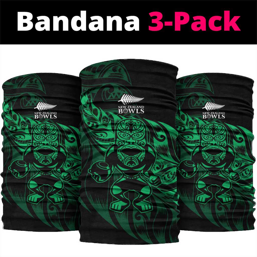 New Zealand Lawn Bowls Neck Gaiter Green Maori Warrior Tribal Silver Fern - Aussie Hoodie