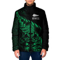 New Zealand Lawn Bowls Custom Padded Jacket Green Maori Warrior Tribal Silver Fern - Aussie Hoodie