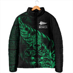 New Zealand Lawn Bowls Custom Padded Jacket Green Maori Warrior Tribal Silver Fern - Aussie Hoodie