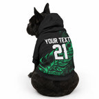 New Zealand Lawn Bowls Custom Pet Hoodie Green Maori Warrior Tribal Silver Fern