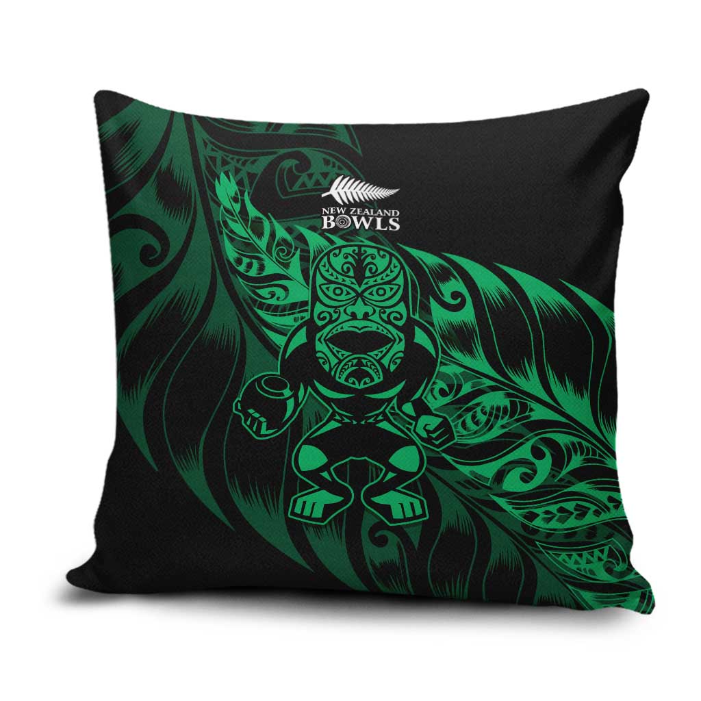 New Zealand Lawn Bowls Pillow Cover Green Maori Warrior Tribal Silver Fern - Aussie Hoodie
