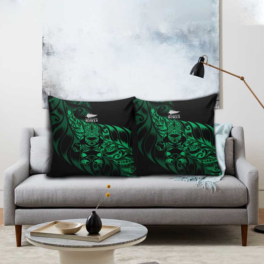 New Zealand Lawn Bowls Pillow Cover Green Maori Warrior Tribal Silver Fern - Aussie Hoodie