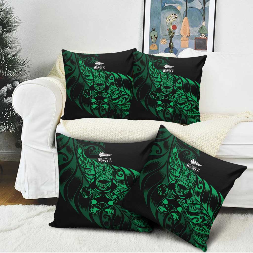 New Zealand Lawn Bowls Pillow Cover Green Maori Warrior Tribal Silver Fern - Aussie Hoodie
