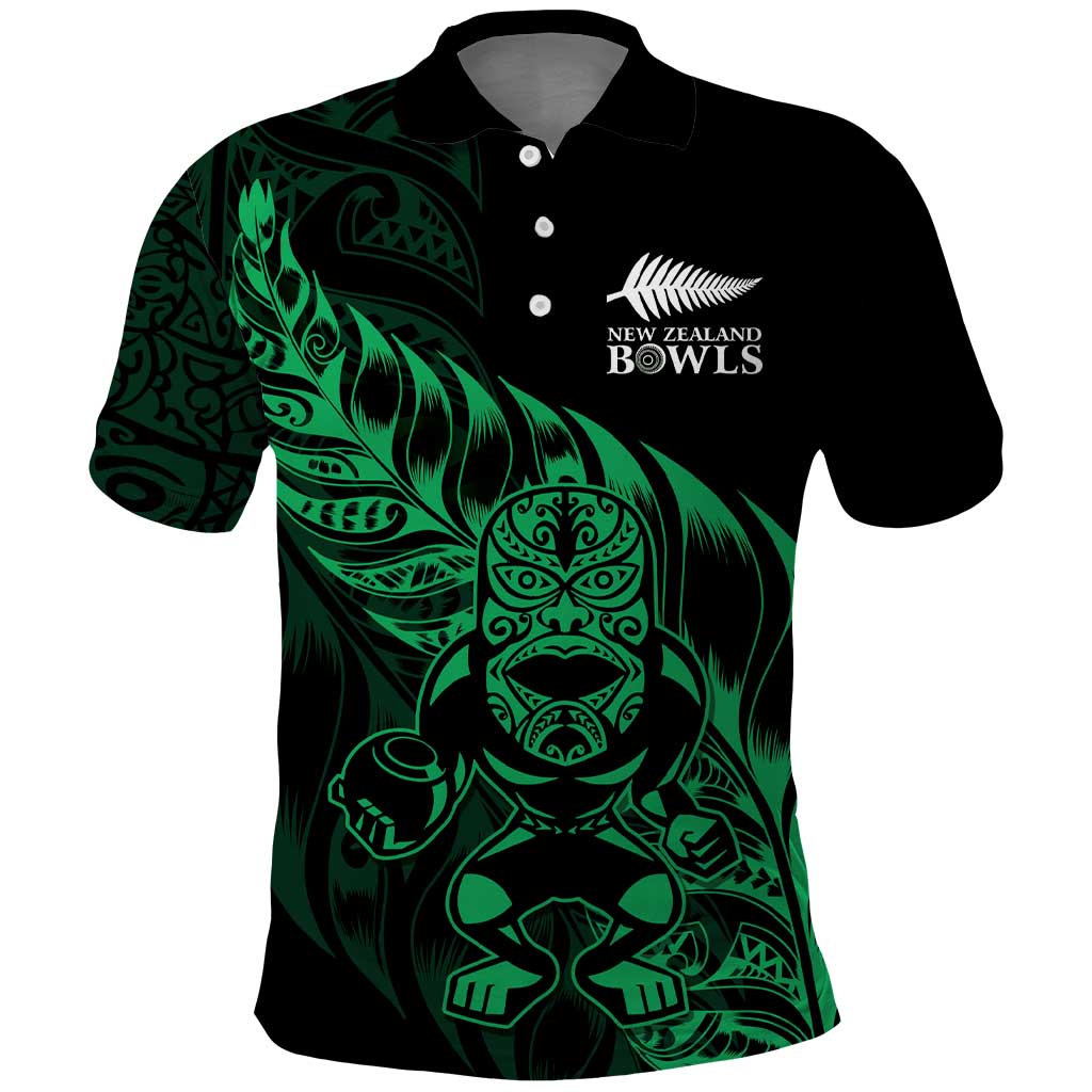 New Zealand Lawn Bowls Custom Polo Shirt Green Maori Warrior Tribal Silver Fern - Aussie Hoodie