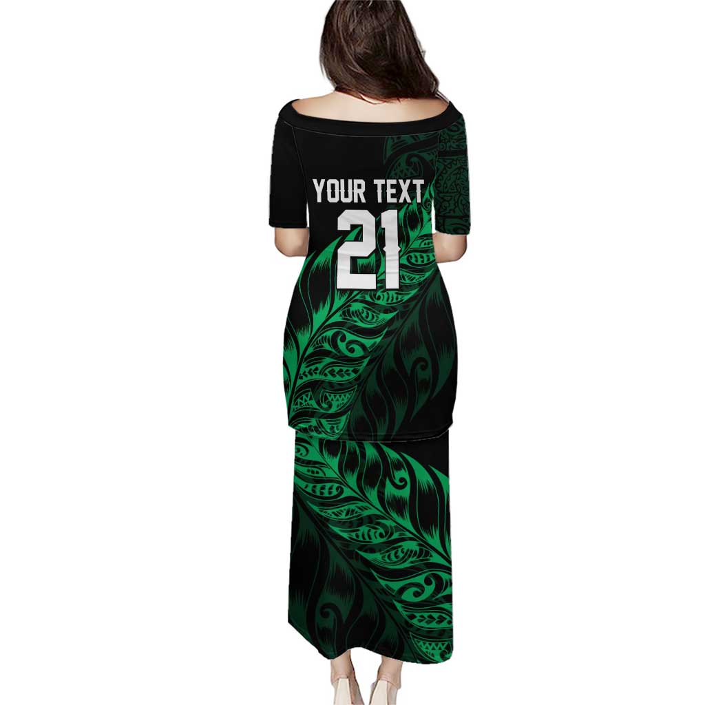 New Zealand Lawn Bowls Custom Puletasi Green Maori Warrior Tribal Silver Fern - Aussie Hoodie
