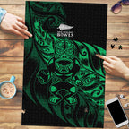 New Zealand Lawn Bowls Puzzle Green Maori Warrior Tribal Silver Fern - Aussie Hoodie