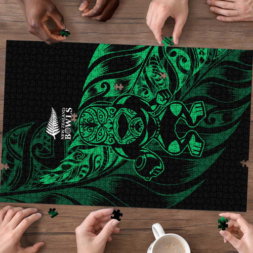 New Zealand Lawn Bowls Puzzle Green Maori Warrior Tribal Silver Fern - Aussie Hoodie