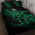 New Zealand Lawn Bowls Quilt Bed Set Green Maori Warrior Tribal Silver Fern - Aussie Hoodie