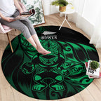 New Zealand Lawn Bowls Round Carpet Green Maori Warrior Tribal Silver Fern - Aussie Hoodie