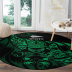 New Zealand Lawn Bowls Round Carpet Green Maori Warrior Tribal Silver Fern - Aussie Hoodie