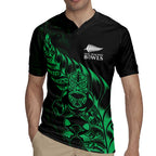 New Zealand Lawn Bowls Custom Rugby Jersey Green Maori Warrior Tribal Silver Fern - Aussie Hoodie