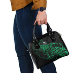New Zealand Lawn Bowls Shoulder Handbag Green Maori Warrior Tribal Silver Fern - Aussie Hoodie