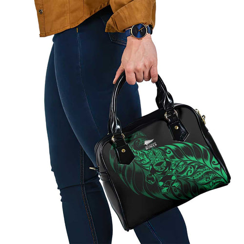 New Zealand Lawn Bowls Shoulder Handbag Green Maori Warrior Tribal Silver Fern - Aussie Hoodie