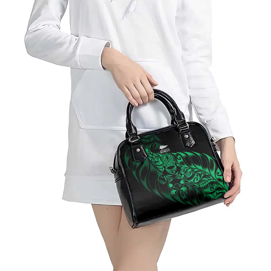 New Zealand Lawn Bowls Shoulder Handbag Green Maori Warrior Tribal Silver Fern - Aussie Hoodie