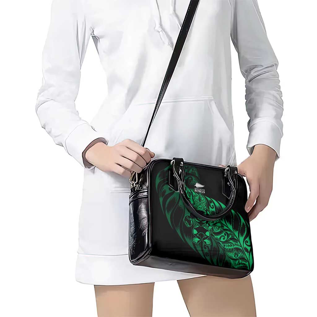 New Zealand Lawn Bowls Shoulder Handbag Green Maori Warrior Tribal Silver Fern - Aussie Hoodie