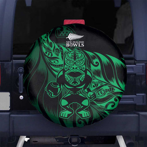 New Zealand Lawn Bowls Spare Tire Cover Green Maori Warrior Tribal Silver Fern - Aussie Hoodie