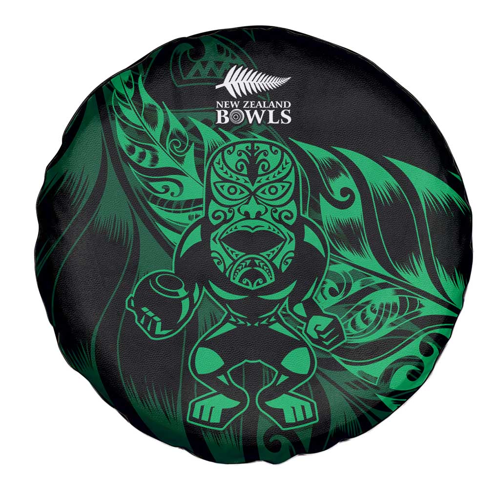 New Zealand Lawn Bowls Spare Tire Cover Green Maori Warrior Tribal Silver Fern - Aussie Hoodie
