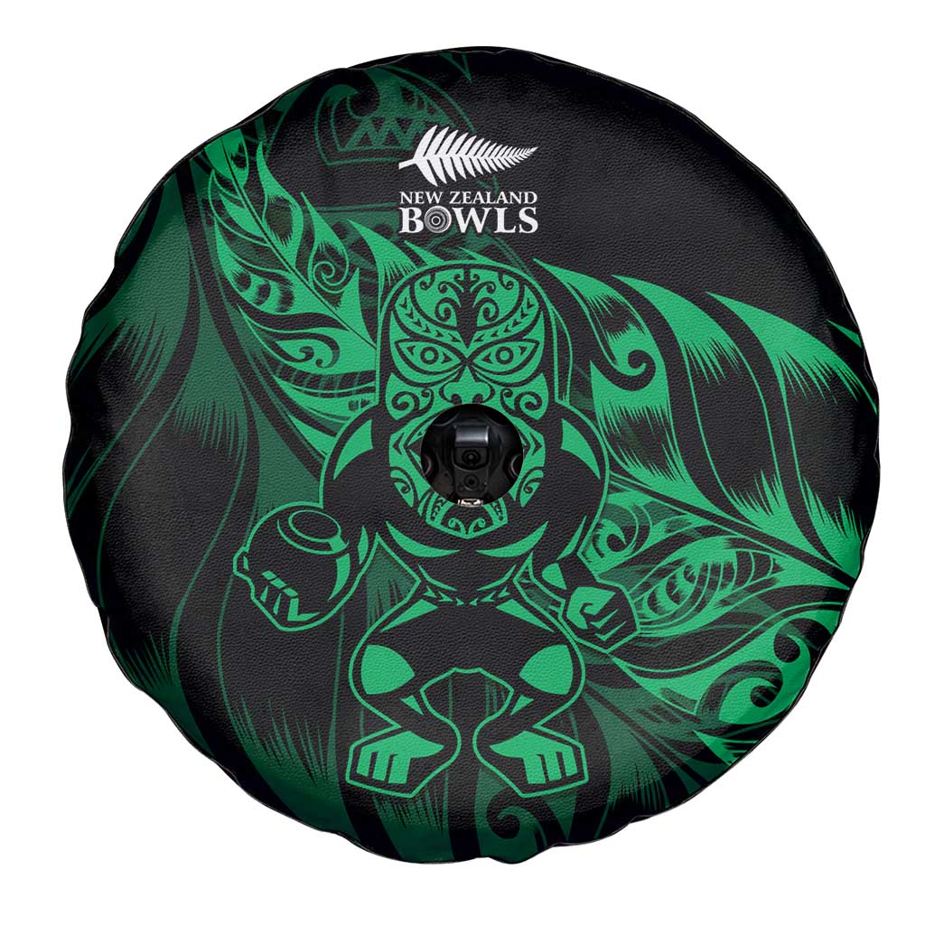 New Zealand Lawn Bowls Spare Tire Cover Green Maori Warrior Tribal Silver Fern - Aussie Hoodie
