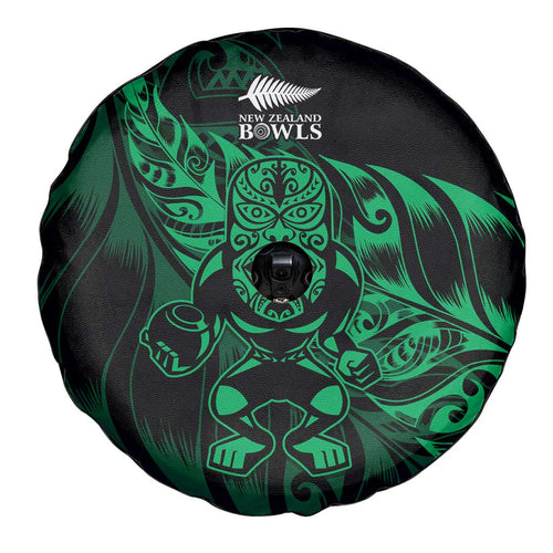 New Zealand Lawn Bowls Spare Tire Cover Green Maori Warrior Tribal Silver Fern - Aussie Hoodie
