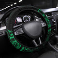 New Zealand Lawn Bowls Steering Wheel Cover Green Maori Warrior Tribal Silver Fern - Aussie Hoodie