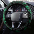 New Zealand Lawn Bowls Steering Wheel Cover Green Maori Warrior Tribal Silver Fern - Aussie Hoodie