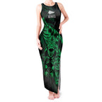 New Zealand Lawn Bowls Custom Tank Maxi Dress Green Maori Warrior Tribal Silver Fern - Aussie Hoodie