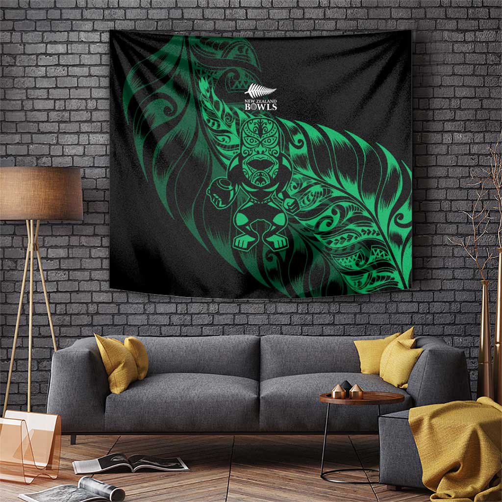New Zealand Lawn Bowls Tapestry Green Maori Warrior Tribal Silver Fern - Aussie Hoodie