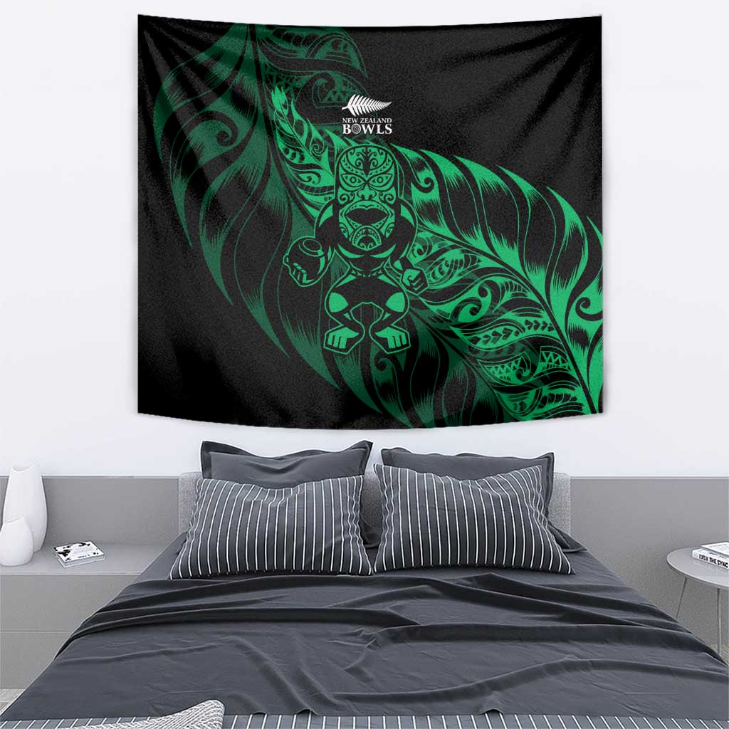 New Zealand Lawn Bowls Tapestry Green Maori Warrior Tribal Silver Fern - Aussie Hoodie