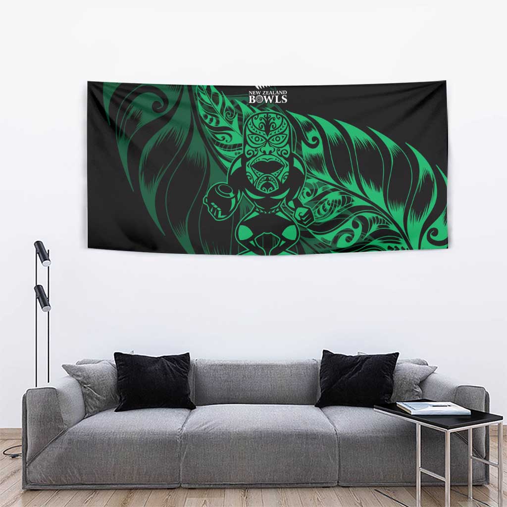 New Zealand Lawn Bowls Tapestry Green Maori Warrior Tribal Silver Fern - Aussie Hoodie
