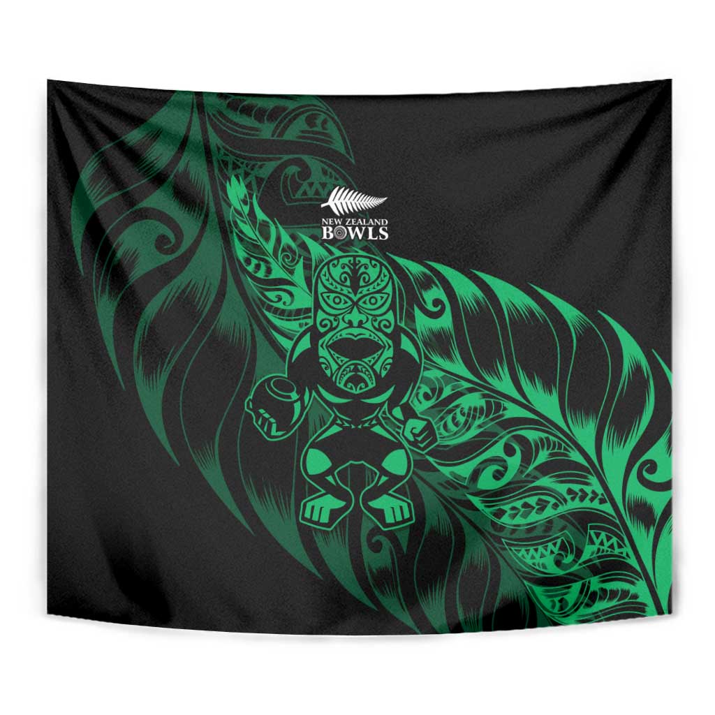 New Zealand Lawn Bowls Tapestry Green Maori Warrior Tribal Silver Fern - Aussie Hoodie