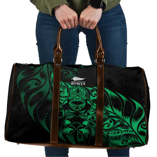New Zealand Lawn Bowls Travel Bag Green Maori Warrior Tribal Silver Fern - Aussie Hoodie