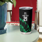 New Zealand Lawn Bowls Custom Tumbler Cup Green Maori Warrior Tribal Silver Fern - Aussie Hoodie