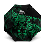 New Zealand Lawn Bowls Umbrella Green Maori Warrior Tribal Silver Fern - Aussie Hoodie