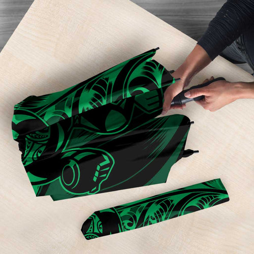 New Zealand Lawn Bowls Umbrella Green Maori Warrior Tribal Silver Fern - Aussie Hoodie