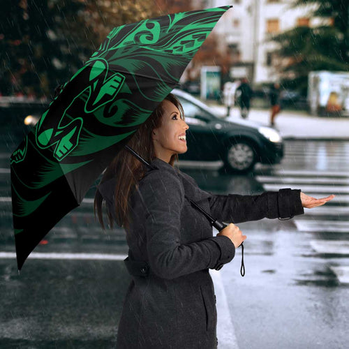 New Zealand Lawn Bowls Umbrella Green Maori Warrior Tribal Silver Fern - Aussie Hoodie