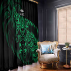 New Zealand Lawn Bowls Window Curtain Green Maori Warrior Tribal Silver Fern - Aussie Hoodie