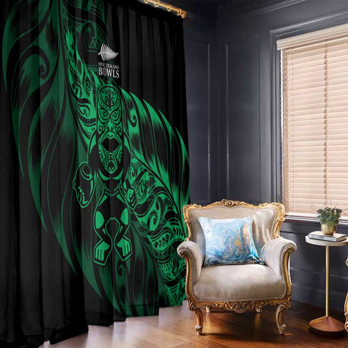 New Zealand Lawn Bowls Window Curtain Green Maori Warrior Tribal Silver Fern - Aussie Hoodie