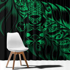 New Zealand Lawn Bowls Window Curtain Green Maori Warrior Tribal Silver Fern - Aussie Hoodie