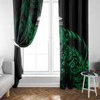 New Zealand Lawn Bowls Window Curtain Green Maori Warrior Tribal Silver Fern - Aussie Hoodie