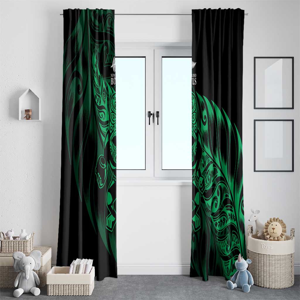 New Zealand Lawn Bowls Window Curtain Green Maori Warrior Tribal Silver Fern - Aussie Hoodie