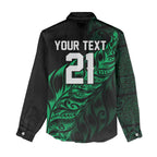 New Zealand Lawn Bowls Custom Women Casual Shirt Green Maori Warrior Tribal Silver Fern - Aussie Hoodie